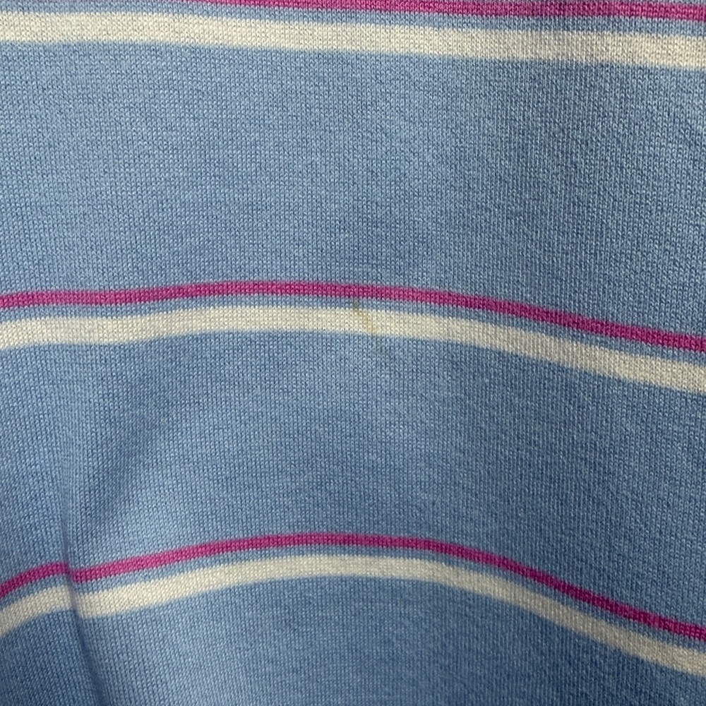 Magnolia Lane Womens Masters Golf Polo Shirt Striped Blue Pink White XL - Picture 6 of 8